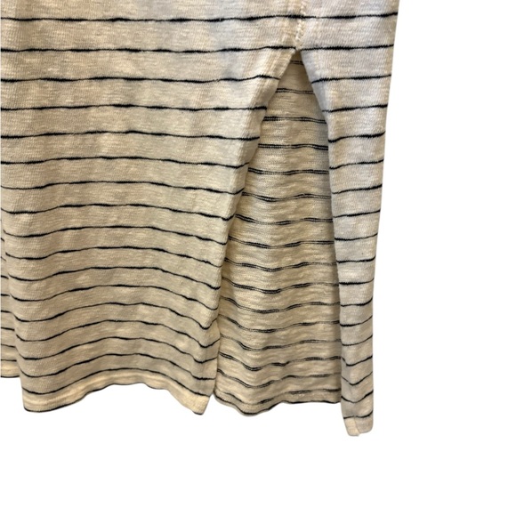 Three Dots Striped Cream and Black Maxi Dress 100% Cotton - Picture 5 of 7